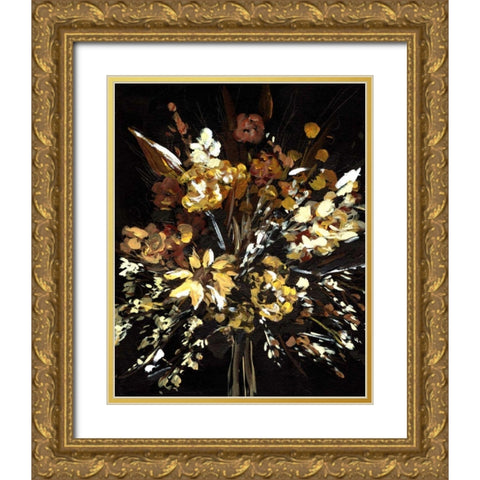 Floral Celebration II Gold Ornate Wood Framed Art Print with Double Matting by Wang, Melissa