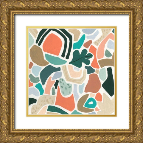 Tonal Aggregate II Gold Ornate Wood Framed Art Print with Double Matting by Vess, June Erica