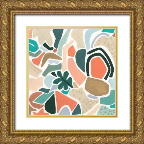 Tonal Aggregate IV Gold Ornate Wood Framed Art Print with Double Matting by Vess, June Erica