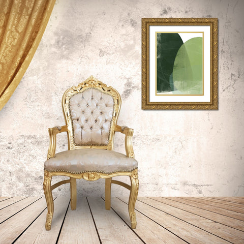 Verdant Arc I Gold Ornate Wood Framed Art Print with Double Matting by Vess, June Erica