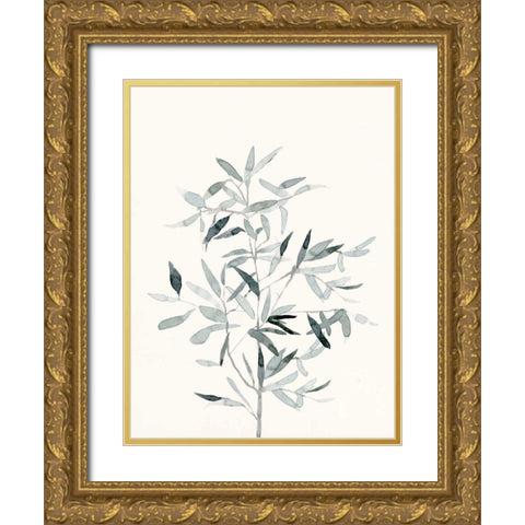 Delicate Sage Botanical VI Gold Ornate Wood Framed Art Print with Double Matting by Caroline, Emma