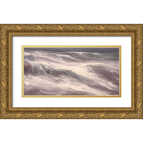 Unsettled Seas Gold Ornate Wood Framed Art Print with Double Matting by Finch, Sheila