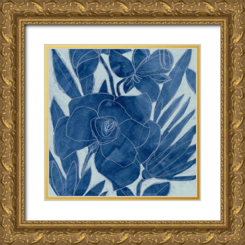 Blue Lagoon Silhouette I Gold Ornate Wood Framed Art Print with Double Matting by Vess, June Erica