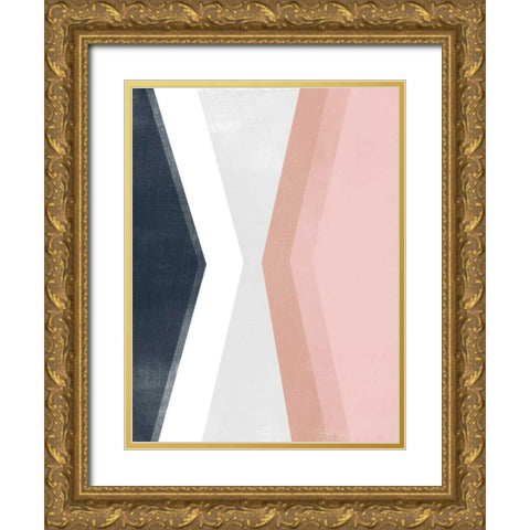 Casual Angle II Gold Ornate Wood Framed Art Print with Double Matting by Vess, June Erica