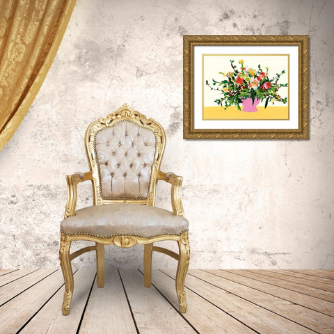 Grand Bouquet II Gold Ornate Wood Framed Art Print with Double Matting by Wang, Melissa