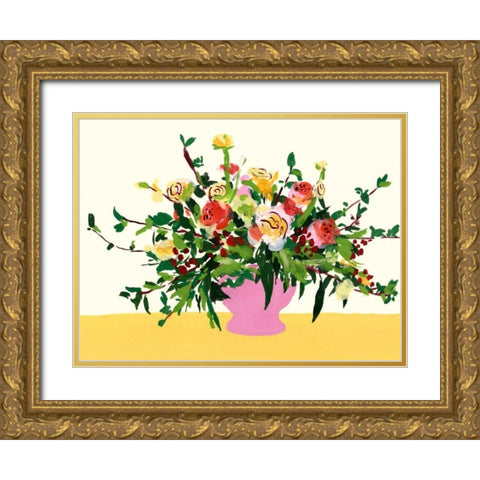 Grand Bouquet II Gold Ornate Wood Framed Art Print with Double Matting by Wang, Melissa