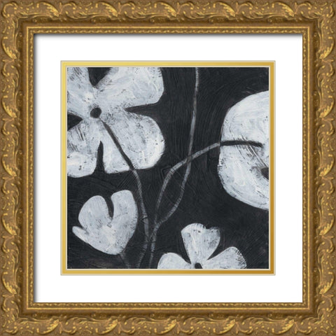 Monochrome Meadow II Gold Ornate Wood Framed Art Print with Double Matting by Vess, June Erica