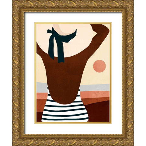 Sunseeker Bathers I Gold Ornate Wood Framed Art Print with Double Matting by Borges, Victoria