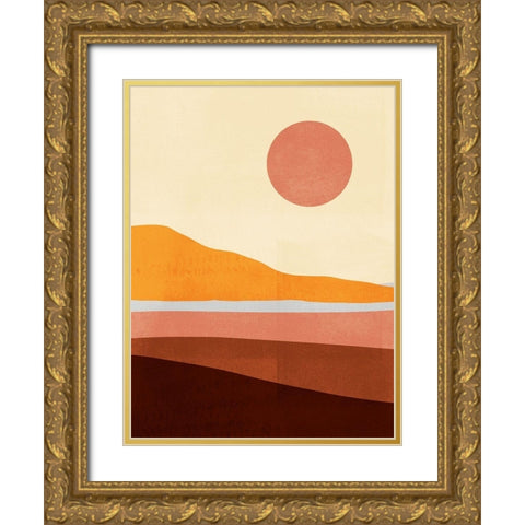 Sunseeker Landscape I Gold Ornate Wood Framed Art Print with Double Matting by Borges, Victoria