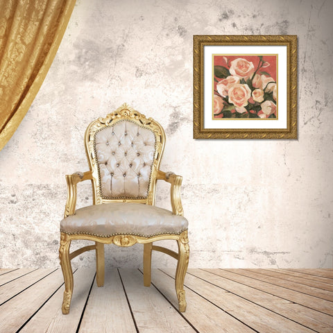 Rose Tangle II Gold Ornate Wood Framed Art Print with Double Matting by Caroline, Emma