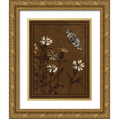 Gilded Blossom I Gold Ornate Wood Framed Art Print with Double Matting by Vision Studio