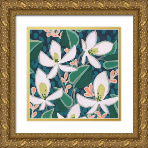 Night Garden I Gold Ornate Wood Framed Art Print with Double Matting by Vess, June Erica