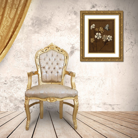 Gilded Blossom III Gold Ornate Wood Framed Art Print with Double Matting by Vision Studio