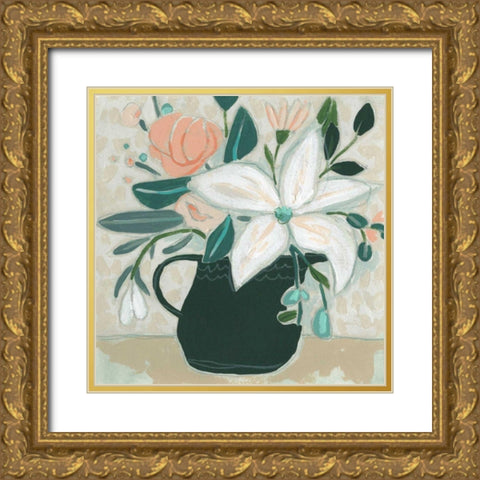 Terre Verte Garden II Gold Ornate Wood Framed Art Print with Double Matting by Vess, June Erica