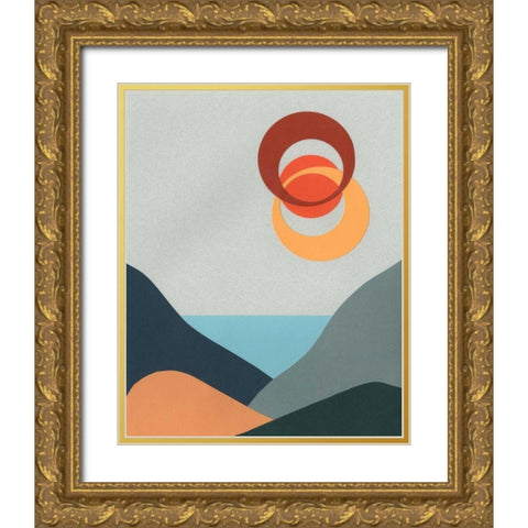 Madera Heat I Gold Ornate Wood Framed Art Print with Double Matting by Moore, Regina