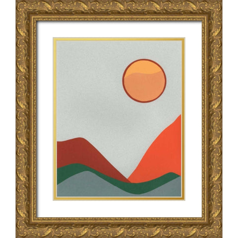 Madera Heat III Gold Ornate Wood Framed Art Print with Double Matting by Moore, Regina