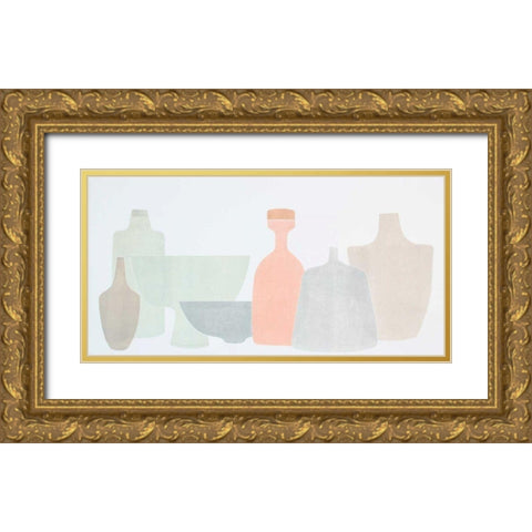 Sweet Pottery Shapes I Gold Ornate Wood Framed Art Print with Double Matting by Delamater, Rob