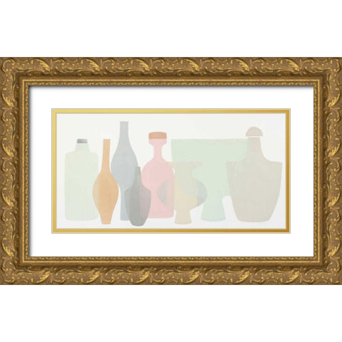 Sweet Pottery Shapes III Gold Ornate Wood Framed Art Print with Double Matting by Delamater, Rob