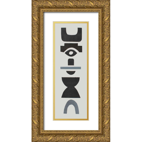 Neutral Totems III Gold Ornate Wood Framed Art Print with Double Matting by Delamater, Rob
