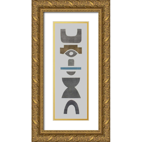 Neutral Totems V Gold Ornate Wood Framed Art Print with Double Matting by Delamater, Rob