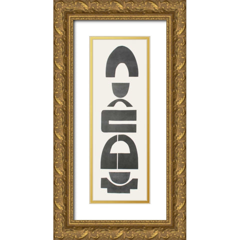 Neutral Totems IX Gold Ornate Wood Framed Art Print with Double Matting by Delamater, Rob