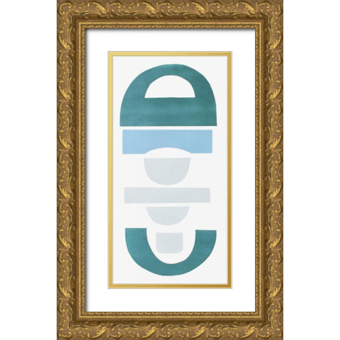 Primary Tribal Shapes III Gold Ornate Wood Framed Art Print with Double Matting by Delamater, Rob