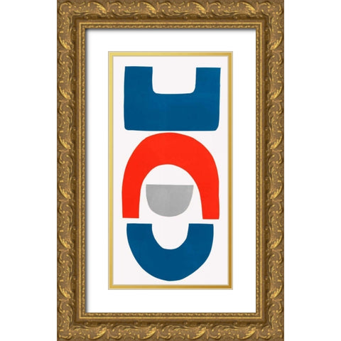 Primary Tribal Shapes VIII Gold Ornate Wood Framed Art Print with Double Matting by Delamater, Rob
