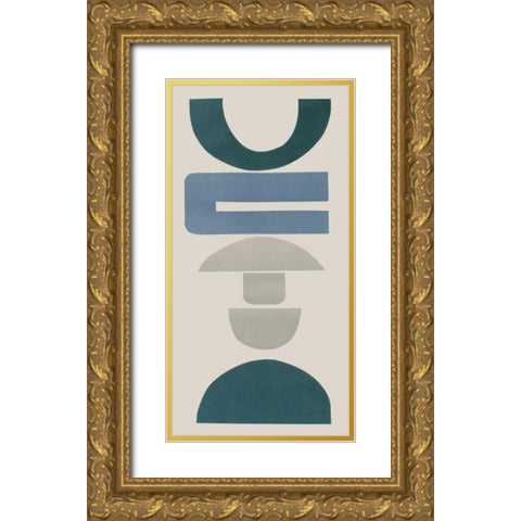 Primary Tribal Shapes IX Gold Ornate Wood Framed Art Print with Double Matting by Delamater, Rob