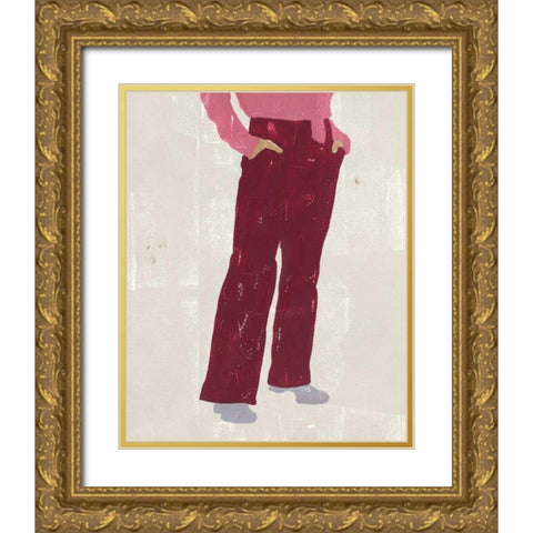 Alley Pose I Gold Ornate Wood Framed Art Print with Double Matting by Wang, Melissa