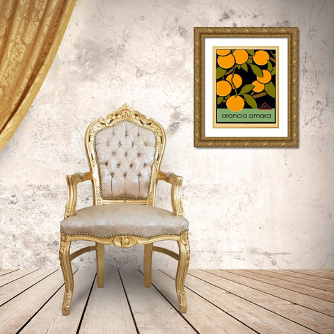 Euro Poster V Gold Ornate Wood Framed Art Print with Double Matting by Green, Jacob