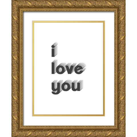 U + Me I Gold Ornate Wood Framed Art Print with Double Matting by Popp, Grace