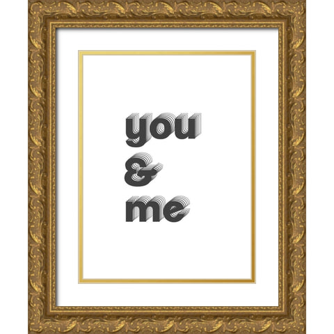 U + Me II Gold Ornate Wood Framed Art Print with Double Matting by Popp, Grace