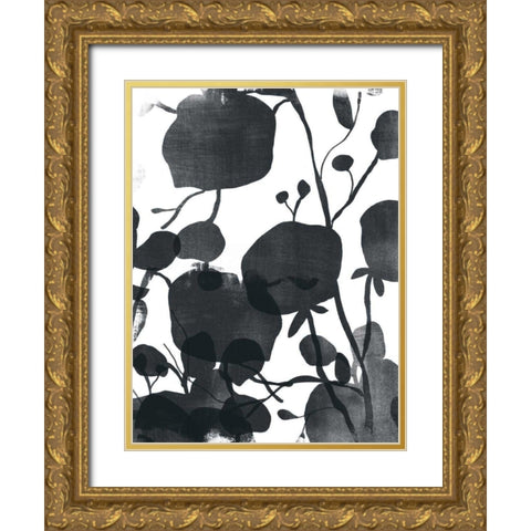 Monoflora I Gold Ornate Wood Framed Art Print with Double Matting by Vess, June Erica