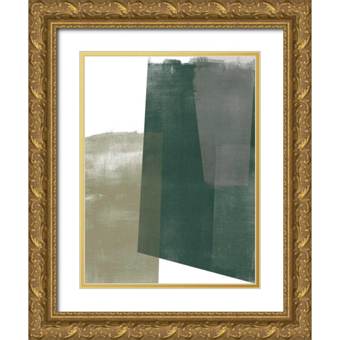 Verdant Geometry I Gold Ornate Wood Framed Art Print with Double Matting by Vess, June Erica