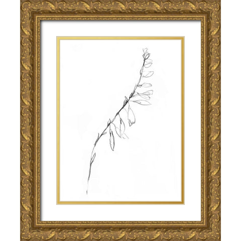 Stem Contour V Gold Ornate Wood Framed Art Print with Double Matting by Goldberger, Jennifer
