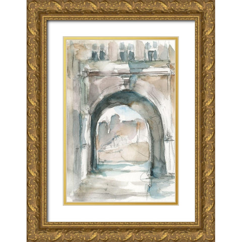 Watercolor Arch Studies IV Gold Ornate Wood Framed Art Print with Double Matting by Harper, Ethan