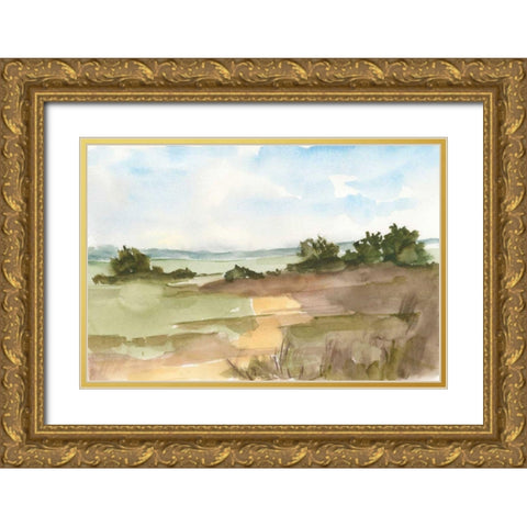 Fall Fields II Gold Ornate Wood Framed Art Print with Double Matting by Harper, Ethan