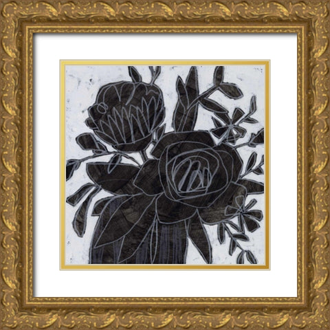 Chalkboard Garden I Gold Ornate Wood Framed Art Print with Double Matting by Vess, June Erica
