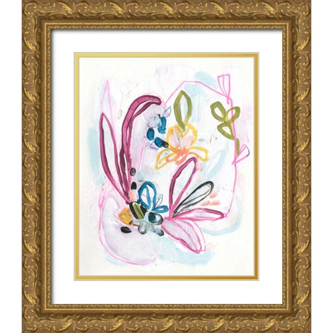 Garden Allusion IV Gold Ornate Wood Framed Art Print with Double Matting by Vess, June Erica