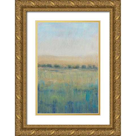 Open Meadow View I Gold Ornate Wood Framed Art Print with Double Matting by OToole, Tim