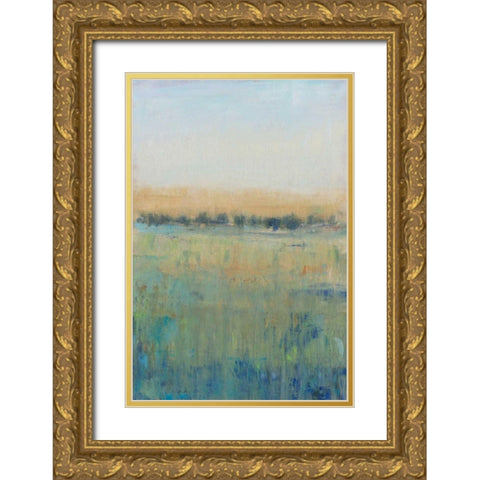 Open Meadow View II Gold Ornate Wood Framed Art Print with Double Matting by OToole, Tim