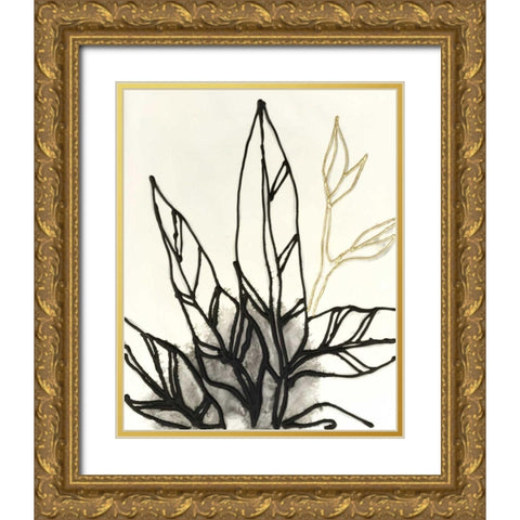 Embellished Tropical Contour II Gold Ornate Wood Framed Art Print with Double Matting by Vess, June Erica