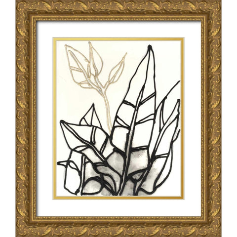 Embellished Tropical Contour III Gold Ornate Wood Framed Art Print with Double Matting by Vess, June Erica