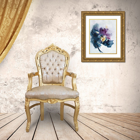 Bouquet I Gold Ornate Wood Framed Art Print with Double Matting by Combs, Joyce