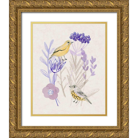 Meander in Violet I Gold Ornate Wood Framed Art Print with Double Matting by Wang, Melissa
