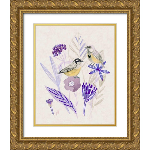 Meander in Violet II Gold Ornate Wood Framed Art Print with Double Matting by Wang, Melissa