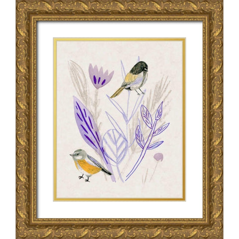 Meander in Violet III Gold Ornate Wood Framed Art Print with Double Matting by Wang, Melissa