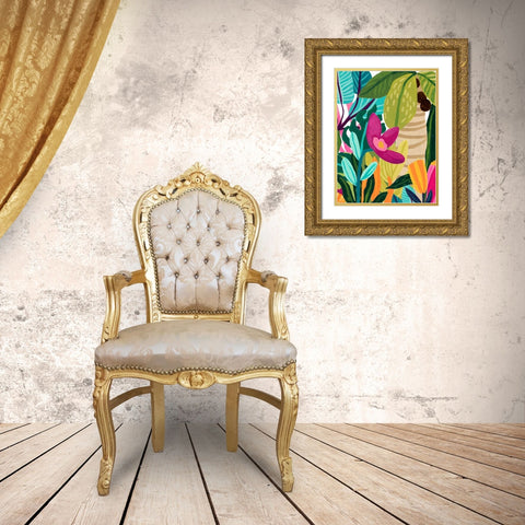 Island Thicket I Gold Ornate Wood Framed Art Print with Double Matting by Vess, June Erica