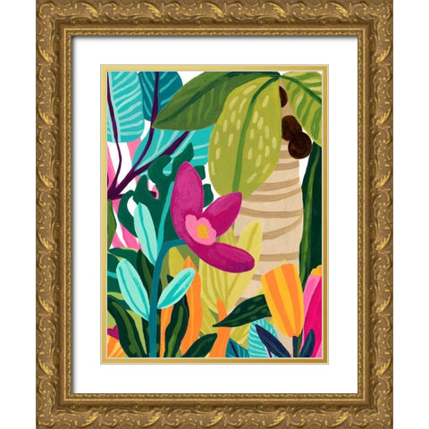 Island Thicket I Gold Ornate Wood Framed Art Print with Double Matting by Vess, June Erica