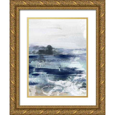 Tidal Motion II Gold Ornate Wood Framed Art Print with Double Matting by Vess, June Erica